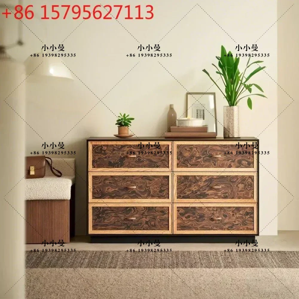 Medieval style solid wood chest cabinet, retro style living room