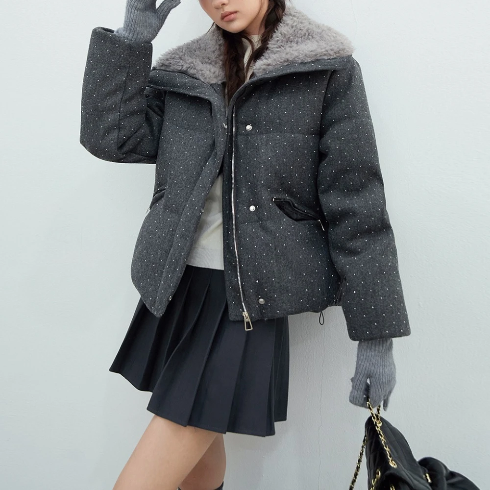 Autumn Winter Thick Padded Cotton Coat Faux Fur Collar Loose Warm Zip Up Classic Daily Trendy Outerwear Padded Coat 2026 New