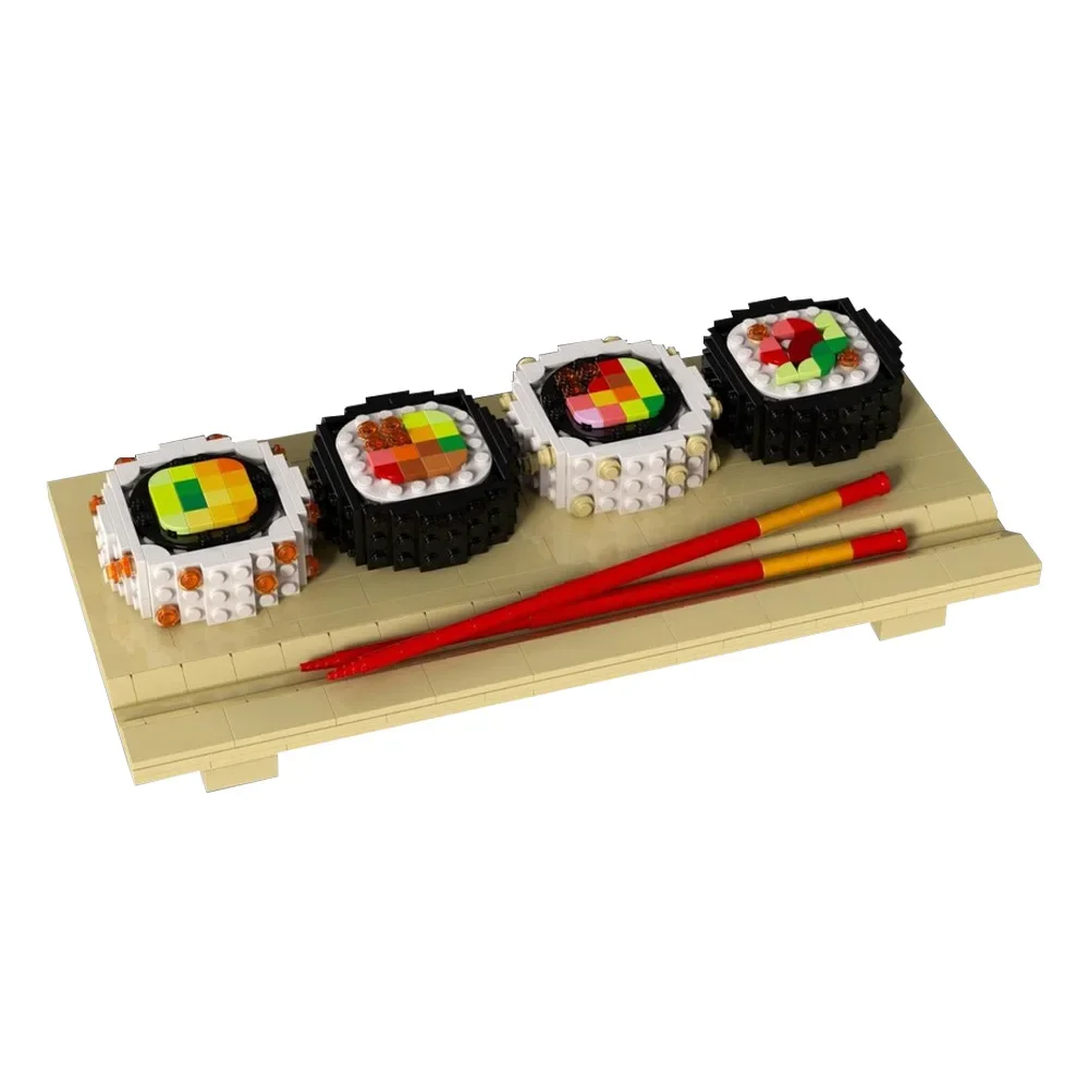 

MOC-230380 Sushi Board Building Blocks Japanese Cuisine Sushi Board Creative Bricks Model Assembly Educational Toys Kids Gifts