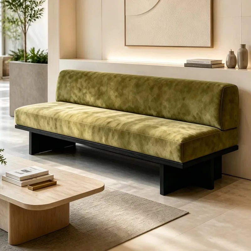 Fabric couch bench clothing store bedroom end of bed recliner bench