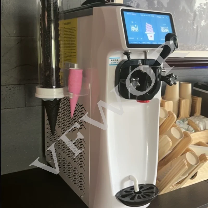 Desktop Soft Ice Cream Machine Small Stainless Steel Ice Cream Machine Soft Ice Cream Maker