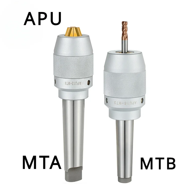 Imagem -02 - Cnc Integrado Self-tightening Lathe Tool Holder Apu Drill Chuck Series Precisão Cnc Mt2 Mt3 Mt4 Apu13 Apu16