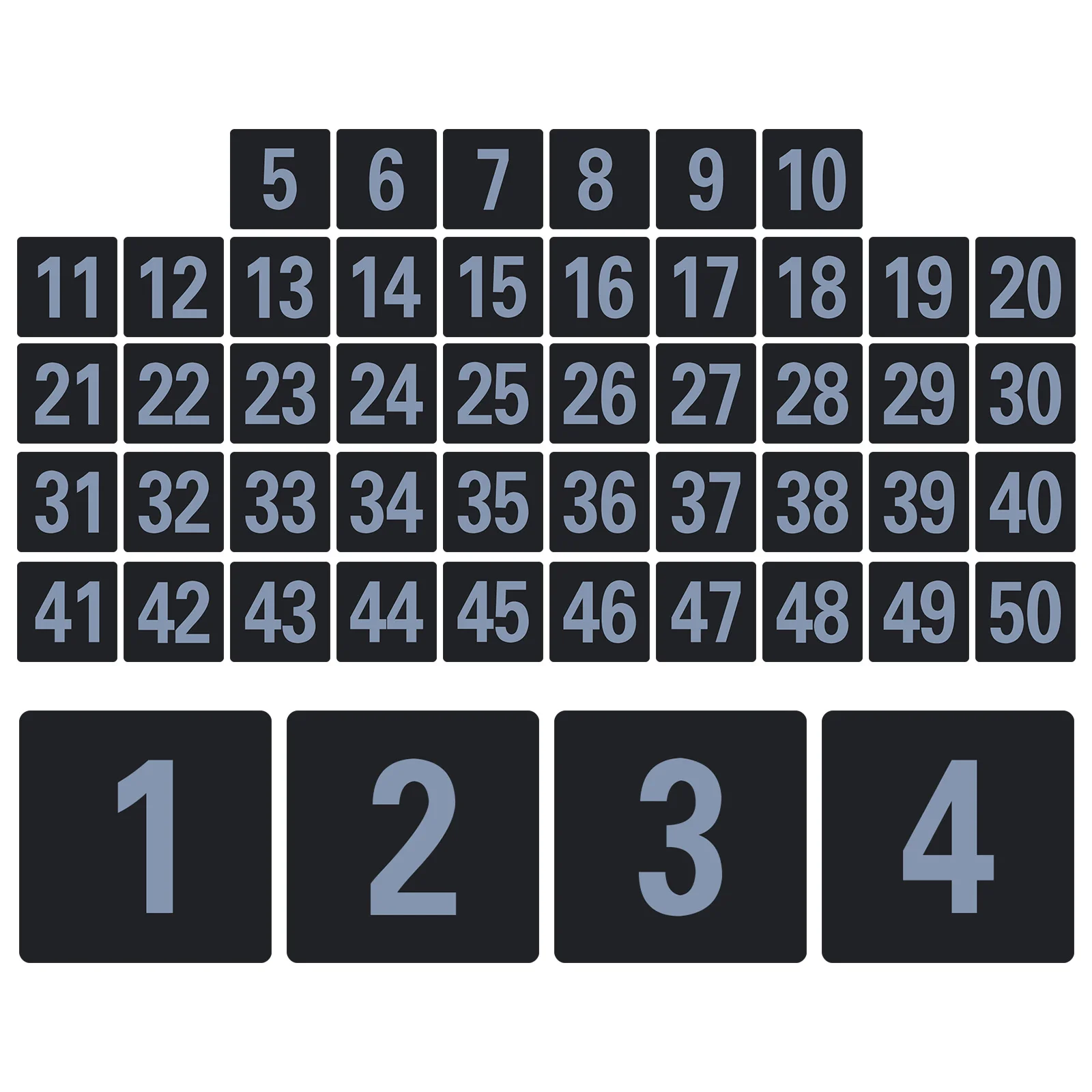 

50Pcs Table Numbers 1-50 Plastic Elegant Design Facilitates Smooth Service for Restaurants Cafes Bars Weddings