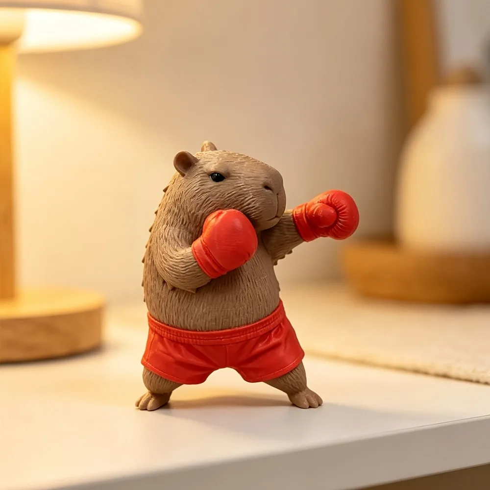 Cute Capybara Figurine Plastic Capybara Ornament for Office Car Decor Collectible Animal Model with Sitting