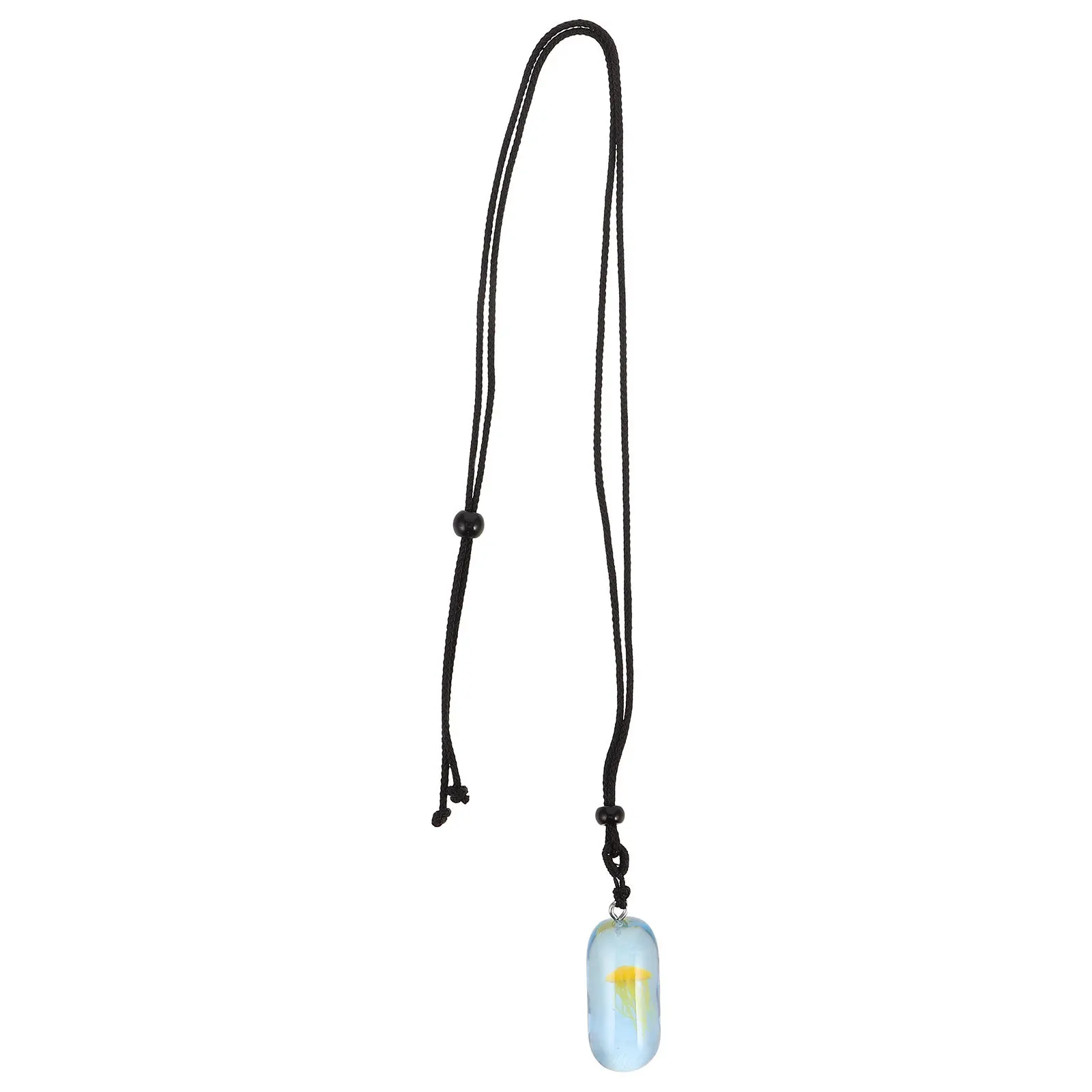 

Glow in The Dark Jellyfish Pendant Necklace Resin Luminous Halloween Summer Beach Gift for Women