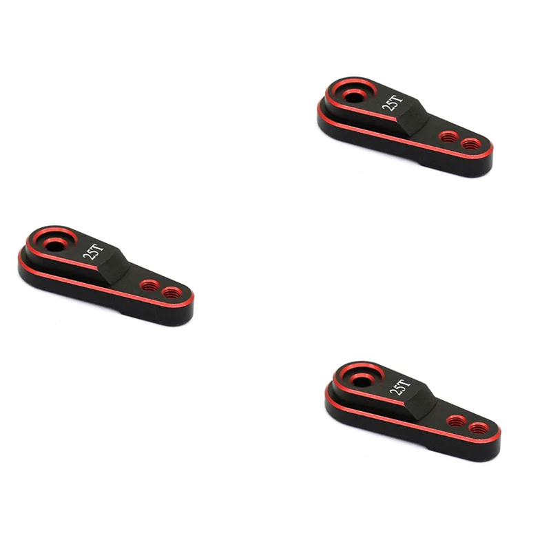 

ODIES-3X Hard Aluminum Alloy 25T M3 Steering Link Servo Arm Horn For 1/10 RC Crawler Traxxas TRX4 Metal Upgrade Parts,Red