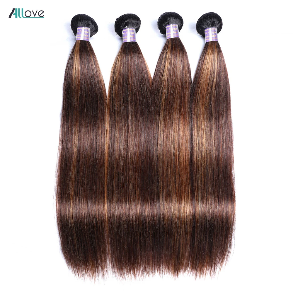 Allove 1b 4 30 Highlight Human Hair Bundels Ombre Steil Hair Fb 30 100% Braziliaanse Maagdelijke Human Hair Weave Extensions