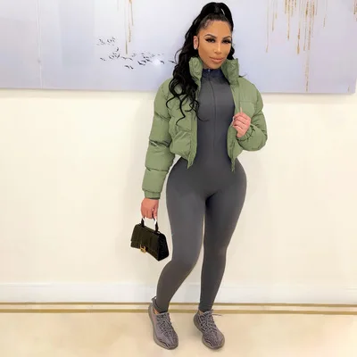 

Женская хлопковая куртка с высоким воротником, облегающая талия, большой размер или верхняя одежда, осень-зима Faion Commute Sle