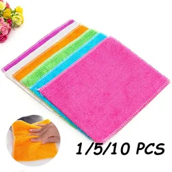 Microfiber Dish Washing Cloths, Bamboo Fiber,  Reusable, Anti-oil Cleaning Towels, Kitchen Cleaner, 18x23cm, 1 Pc, 5 Pcs, 10Pcs