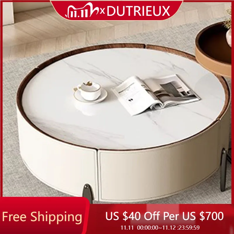 

Round Fashion Side Table Interior Small Nordic Luxury Save Space Modern Coffee Table Party Mesas Bajas Lounge Suite Furniture