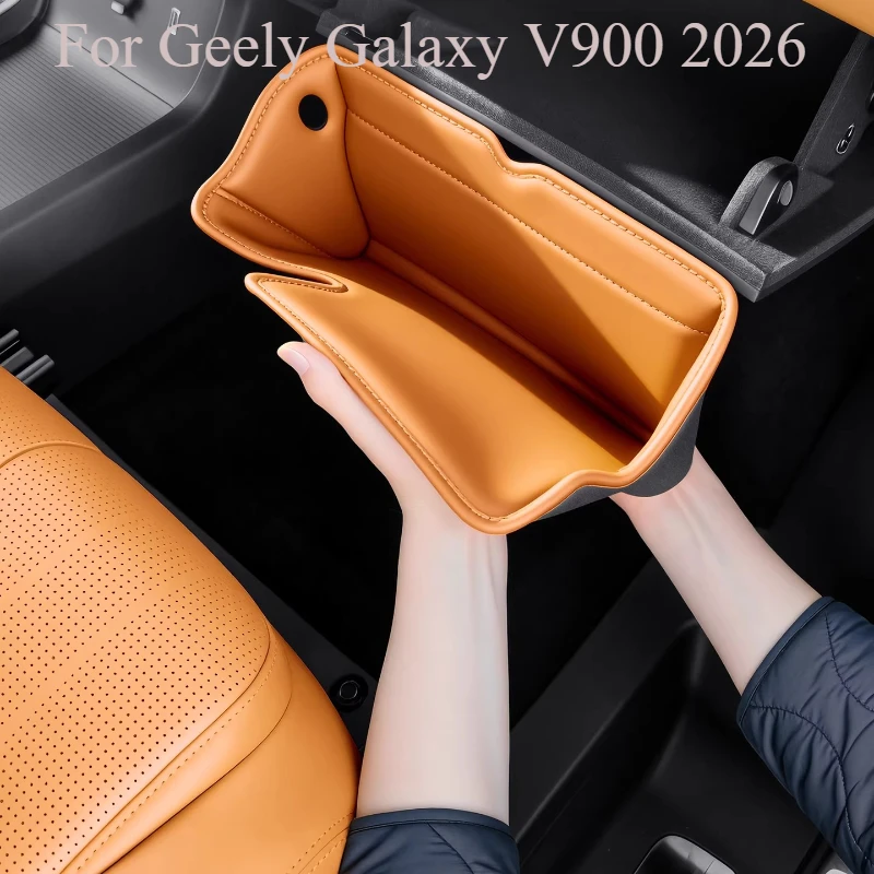 

For Geely Galaxy V900 2026 PU Leather Glove Box Storage Pouch, Car Dashboard Side Pocket Organizer, Car Interior Accessories