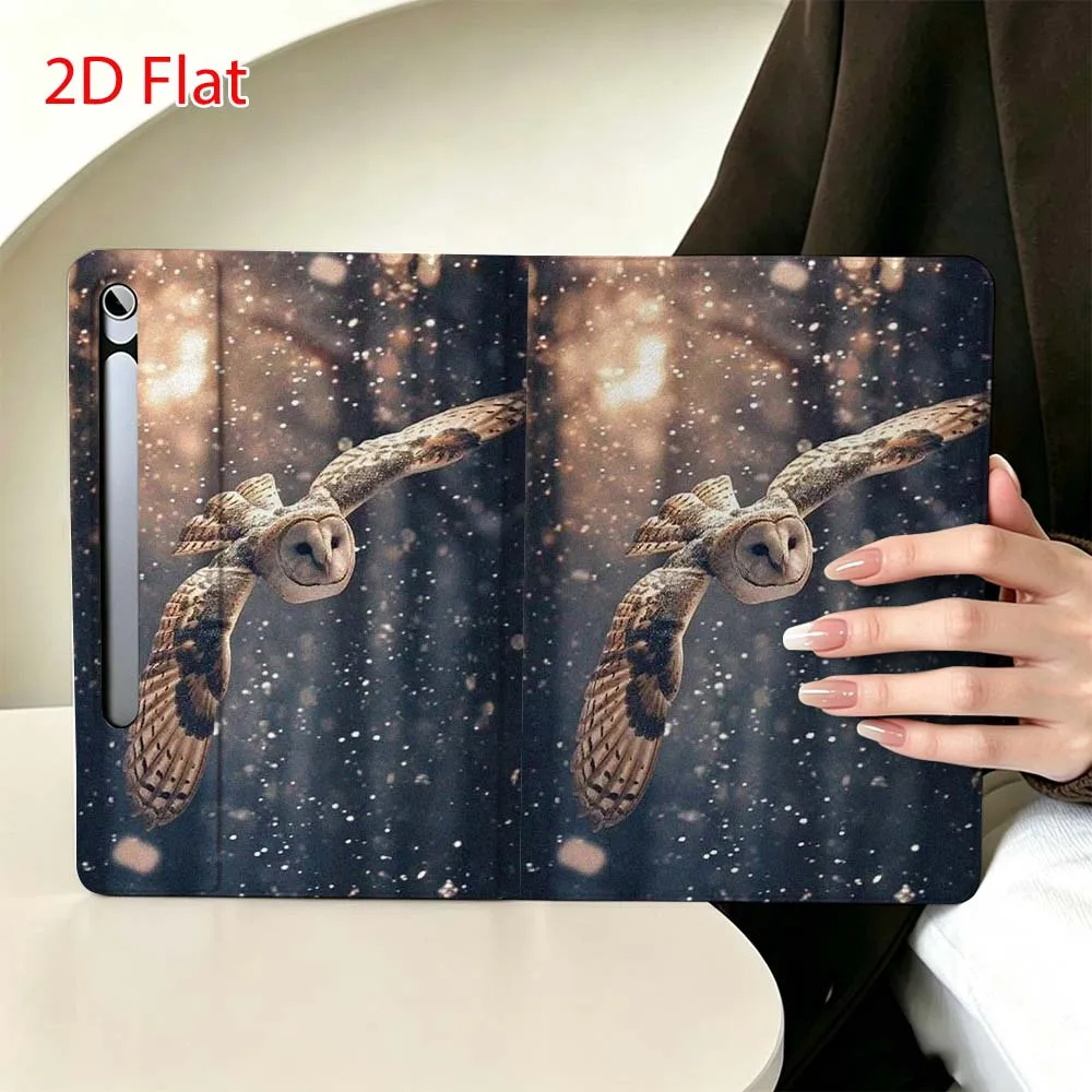 Cute owl pattern For Samsung Galaxy Tab S11 S10 S9 S8 S7 S6 A9 A8 A11 Lite FE Plus Pen Tray Tablet Case Soft