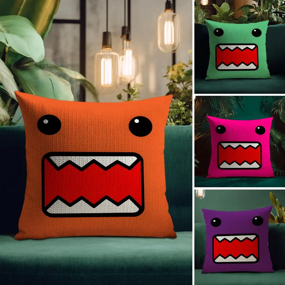 الكرتون D-دومو كون غطاء وسادة الوجه كيس وسادة من الكتان الطبيعي على الوجهين طباعة أريكة الزخرفية المخدة ديكور المنزل هدية #2
