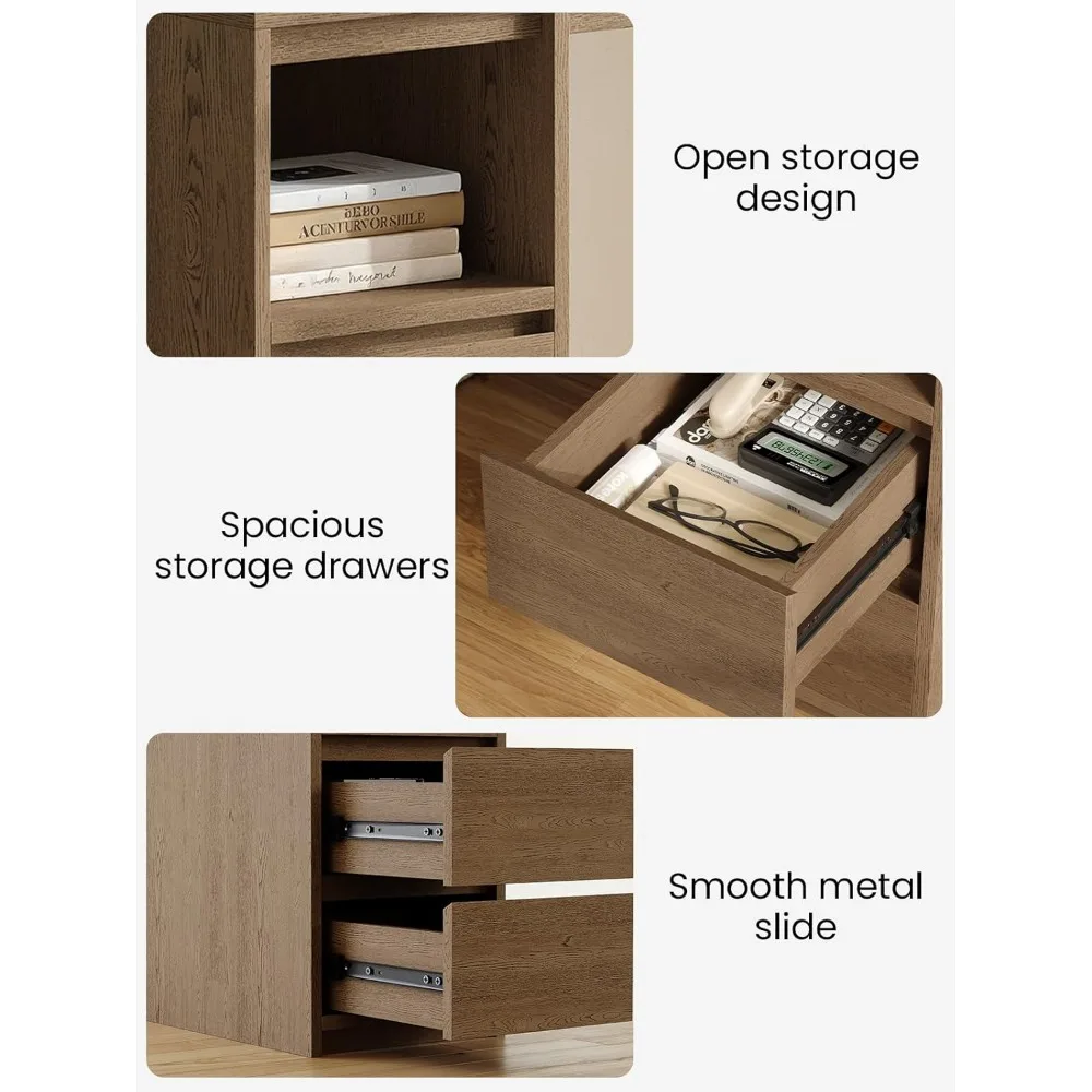 โต๊ะทำงานที่บ้านขนาด 47 นิ้วพร้อมที่เก็บของ โต๊ะทำงานไม้เนื้อแข็งพร้อมลิ้นชักและช่องเปิด โต๊ะคอมพิวเตอร์ผู้บริหารสมัยใหม่