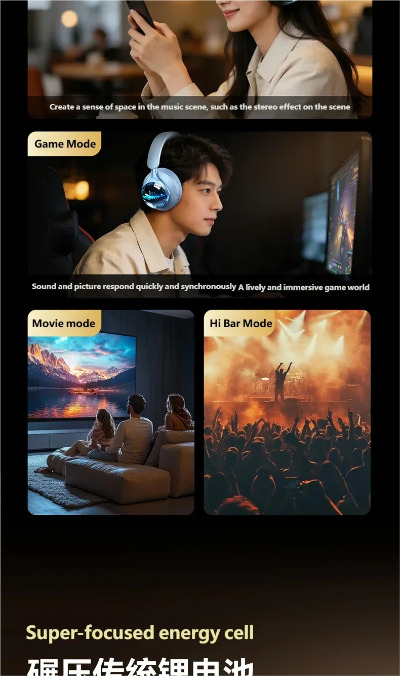 Acer Wireless Bluetooth Over-ear Headphones With Stereo Sound_voghion.com