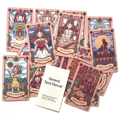 12*7cm Joyful Journey Tarot con guida per principianti Rider-waite System Cartoon Cute Tarot Deck 78 Pcs Cards