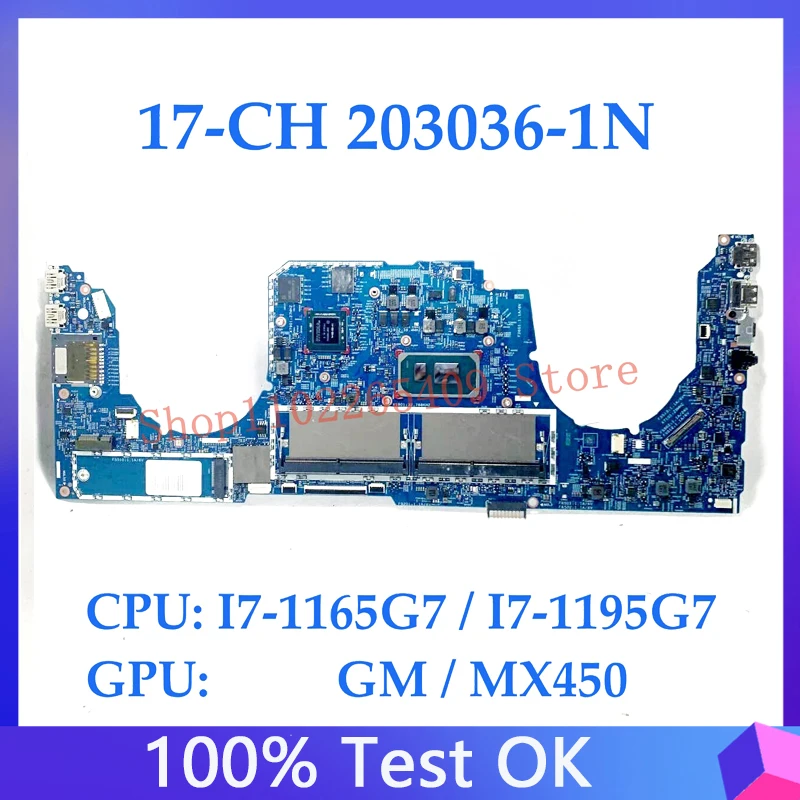 M82902-601 Mainboard For HP 17-CH 14-DY 203036-1N 448.0MK05.001N/448.0MK06.001N With I7-1165G7/I7-1195G7 CPU GM/MX450 100%Tested