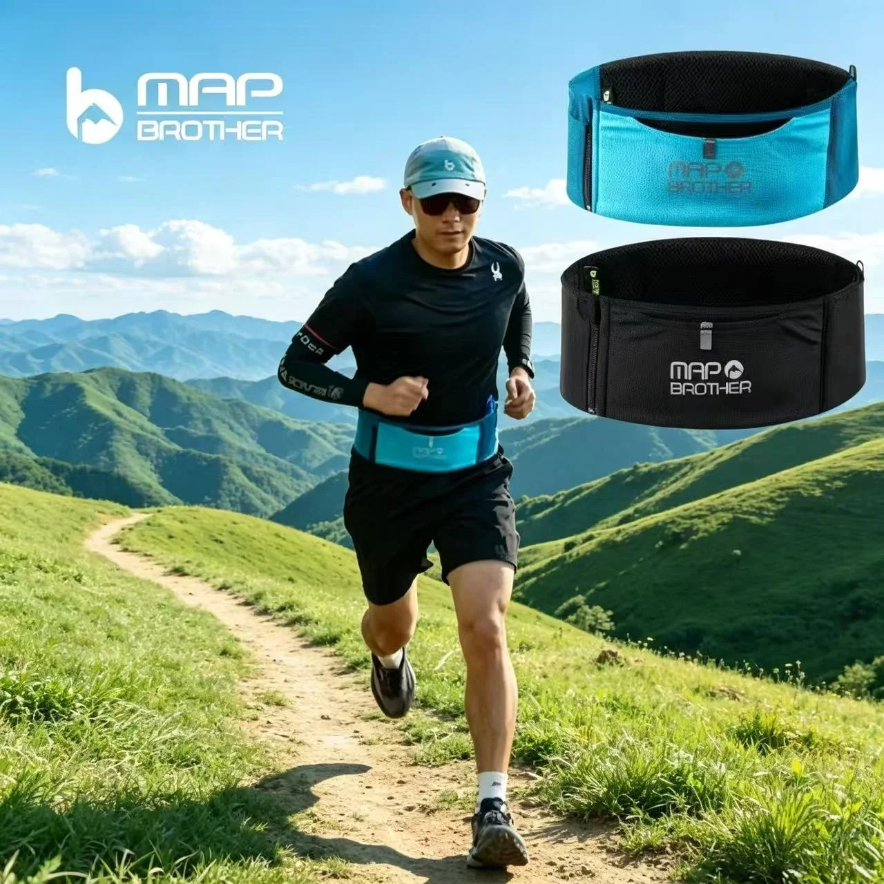 Waist Bag Invisible Elastic Running Belt Multi-Function Fanny Pack Waterproof Close-Fitting Marathon Waist Belt Bag With Zippe