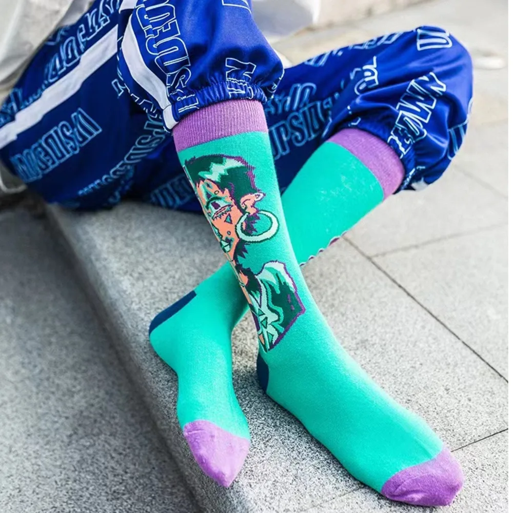 Unikalna konstrukcja Osobowość Środkowa rurka Skarpetki Moda damska Kontrastowy kolor Oddychająca bawełniana skarpeta Harajuku Casual Sock — zdjęcie 3