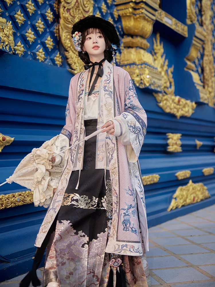 

Золотая юбка джата с вышивкой «Тринадцать Exc Lotus» для девочек, комплект женской традиционной китайской одежды Hanfu