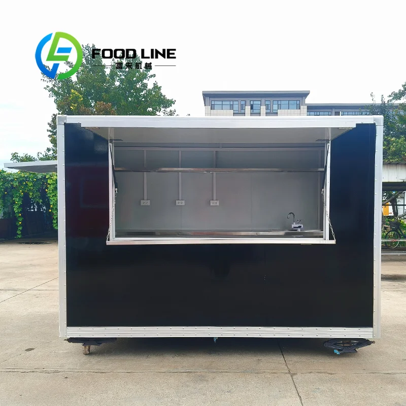 Food Trailer, Double‑Sided Service Window Good Ventilation Design Stable Mobile Food Vending Vehicle For Farmers Market And Fair