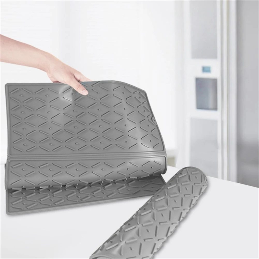 Foldable Silicone Dish Drying Mat for Kitchen Counter Space Saving Design Multi Function for Dishes Pots and More