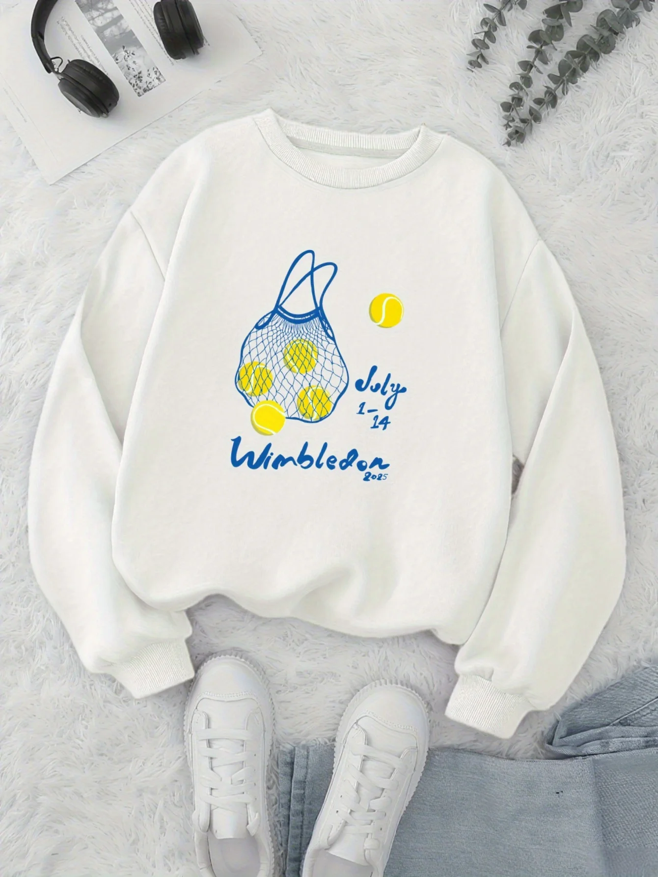

Tennis Graphic Printing Autumn and Winter Cotton Men's and Women's Sweatshirts Outdoor Sports Leisure Fashion Trend Clothing