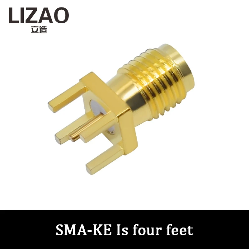 LIZAO SMA Female Jack Solder Nut Edge PCB Clip Straight Mount Gold Plated RF Connector Receptacle SMA-KE SMA-KWE