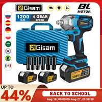 Gisam 1200N.M Torque Brushless Electric Impact Wrench 1/2 inch Cordless Wrench Screwdriver Power Tool For Makita 18V Battery Pin