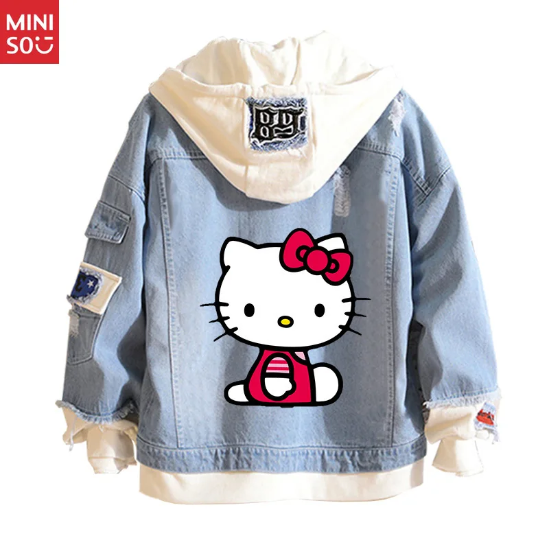 

Hello Kitty Denim Jacket, Hooded Sweatshirt with Sweet Style