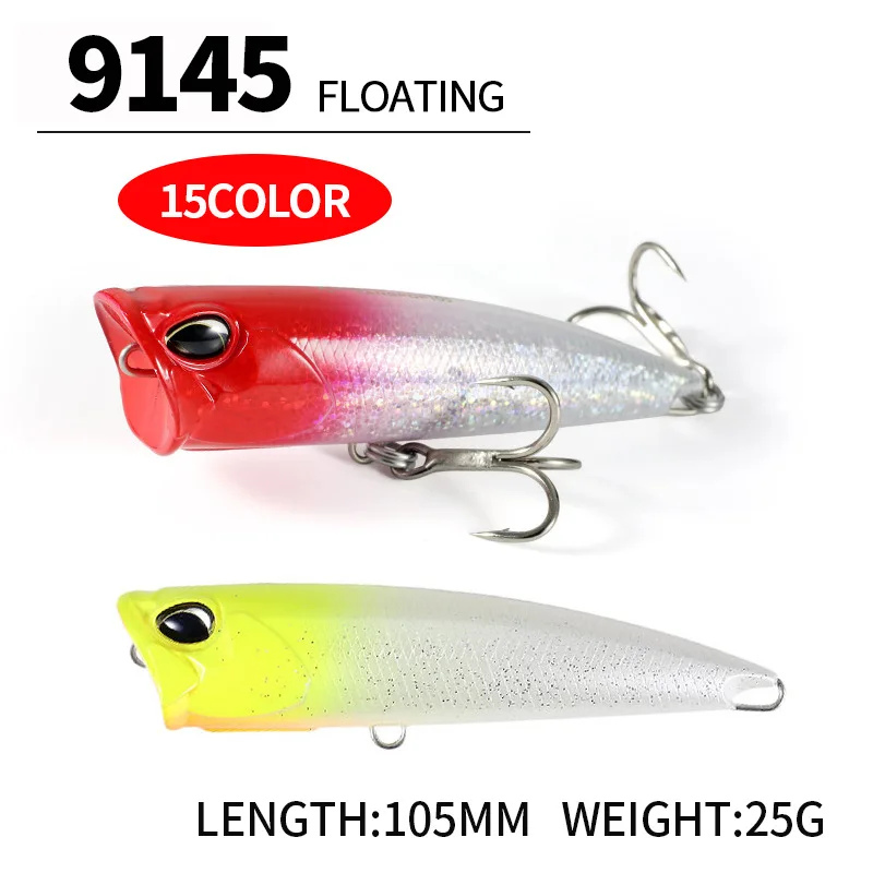 105mm 25g powierzchni Popper przynęty Pesca Wobbler sztuczna twarda przynęta na pstrąga słonowodnego Bass Swimbait akcesoria wędkarskie — zdjęcie 4