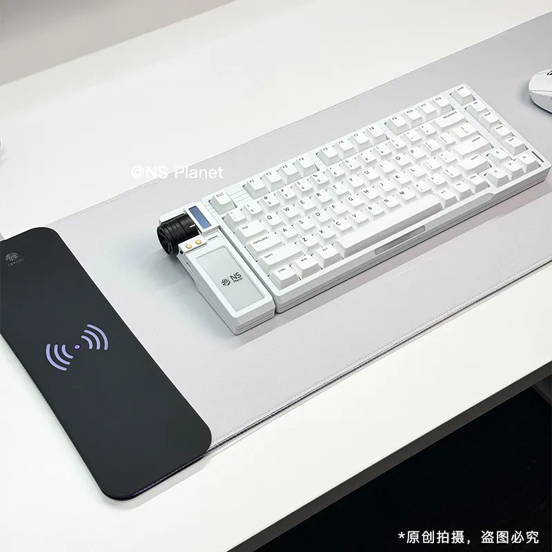 Custom NS Large RGB Mouse Pad with Qi Charging Zone Micro Weave Cloth Up to 15W Phone Fast Charge Spill Resistant Mat