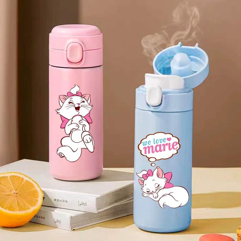 The Aristocats 320ml/420ml Disney Marie Cat Portable Sport Water Bottle Large Capacity Children Thermal Stainless Drinking Cup