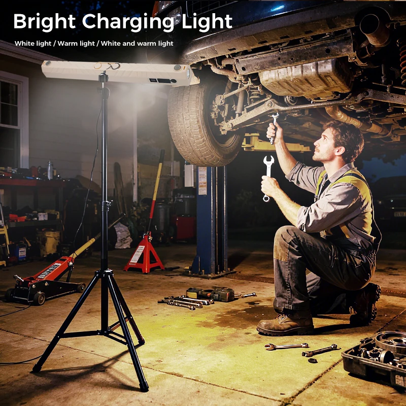 【ضوء عمل IP65 مقاس 42 سم】قضيب LED رفيع بقدرة 8800 مللي أمبير في الساعة مع مغناطيس/خطاف، وقت التشغيل الليلي طوال الليل 4 أوضاع (دافئ/أبيض/محايد/SOS) + شعلة جانبية وP #1