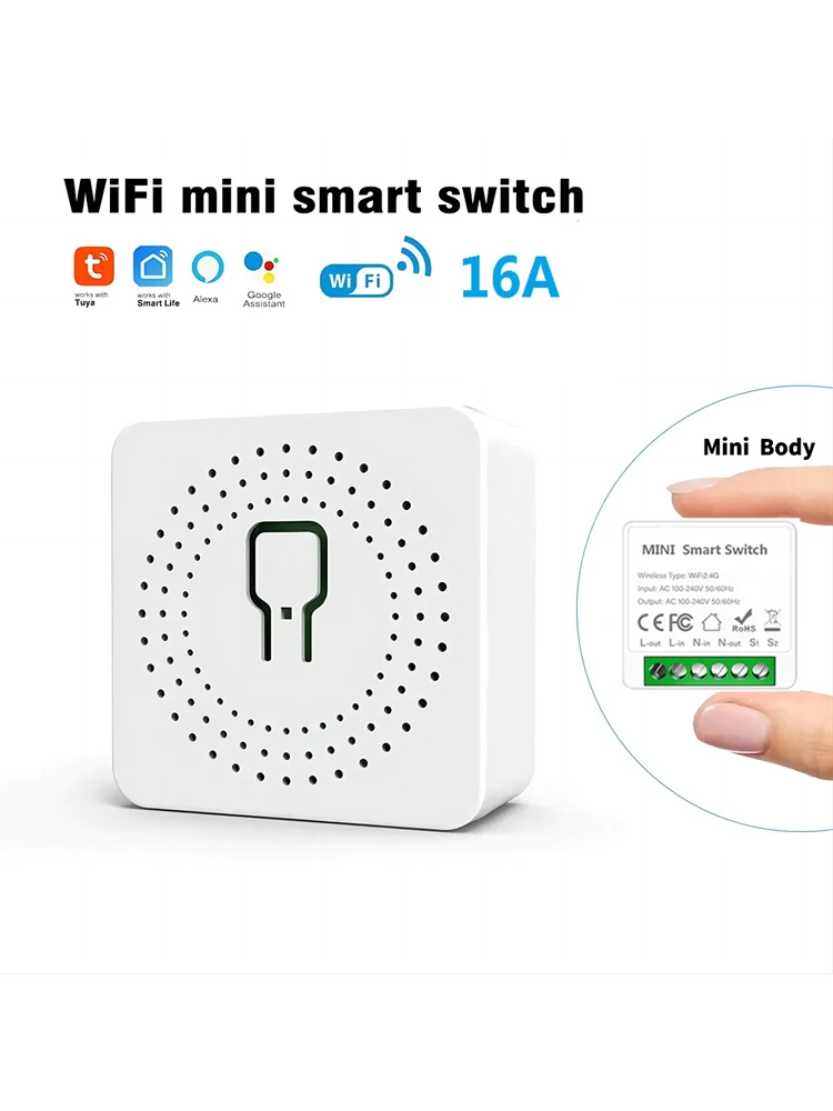 16a mini interruptor wi-fi diy relé de casa inteligente smart life app controle remoto temporizador