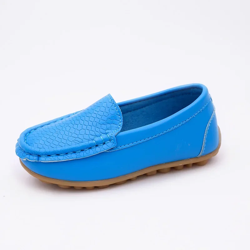 Children Casual Shoes PU Leather Color Korean Styles Boys Girls Shoes Soft Comfortable Loafers Slip On Kids Shoes