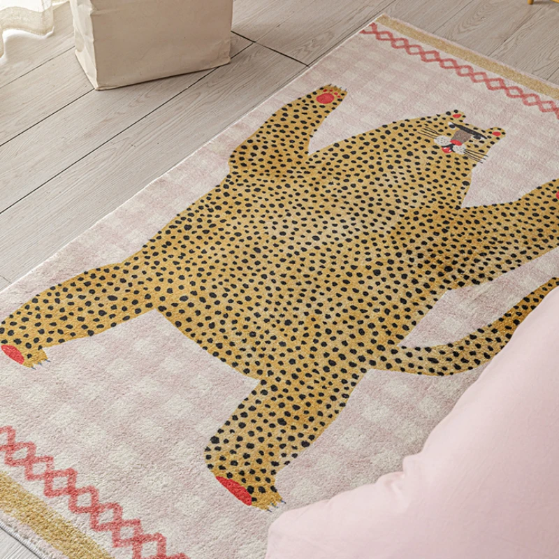 Fun Creative Living Room Large Area Carpets Cute Animal Bedroom Plush Carpet Lion Leopard Cloakroom Children\'s Room Soft Rugs IG