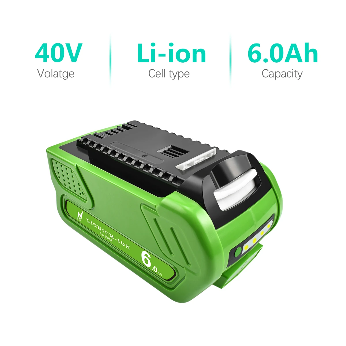 بطارية قابلة للشحن ل greenworks 40v G-MAX 6ah 29252,22262 ، 25312 ، 25322 ، 20642 ، 22272 ، 27062 y 21242 استبدال bateria
