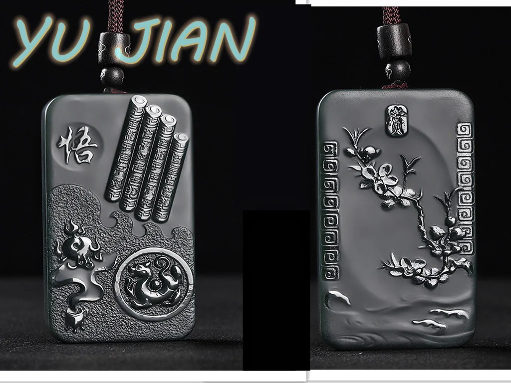 جديد Hetian الأخضر الجاديت عالية الجودة المعلقات الطبيعية حبات اليشم الحقيقي سلسلة قلادة قلادة العلامة التجارية محظوظ الرجال النساء غرامة مجوهرات #5