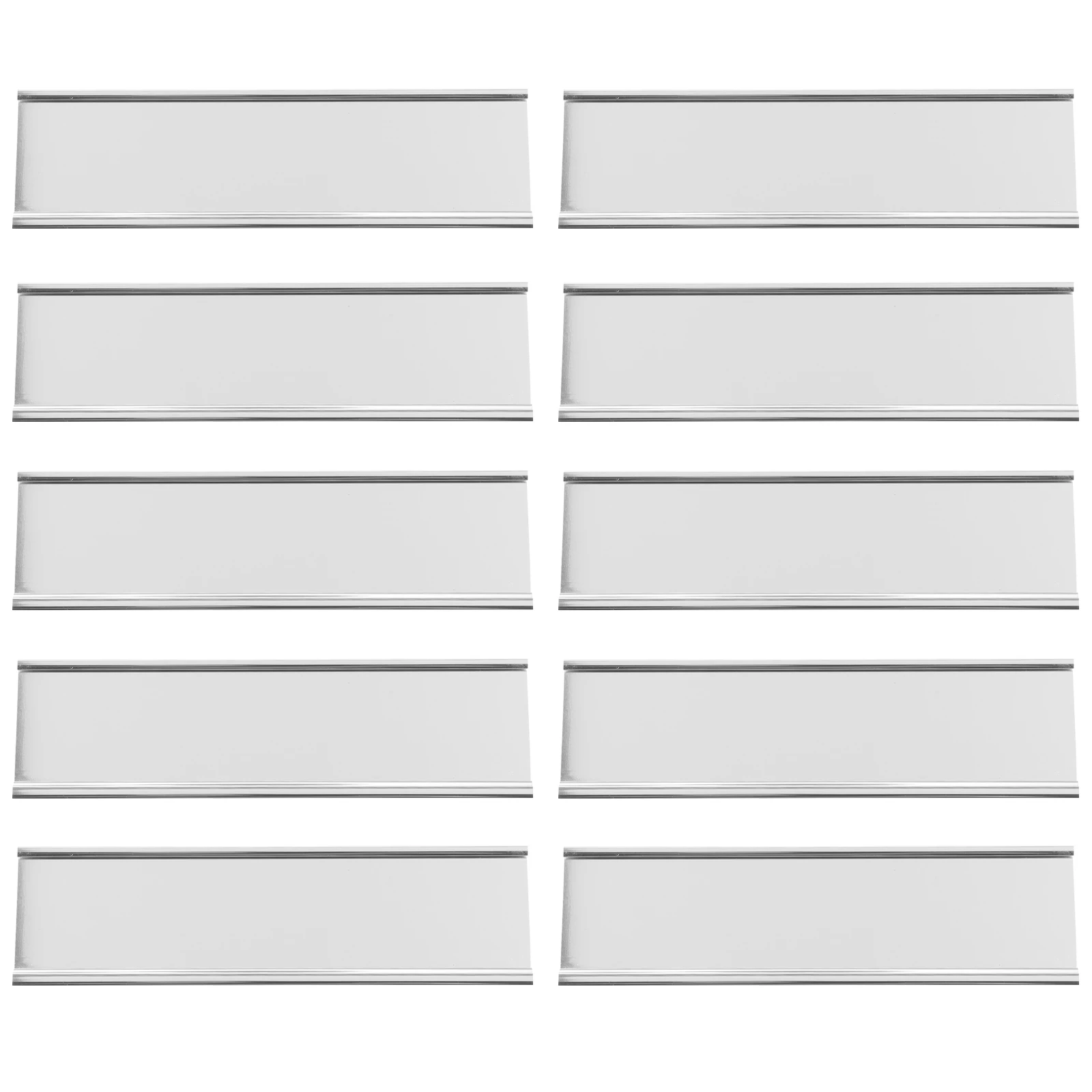

10pcs L Shape Desk Sign Display Holders Rack Aluminum Alloy Card Menu Name Label Holder For Office Conference Use