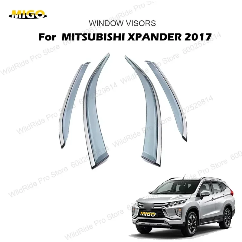 

Car Rain Visor Door Window Deflector for MITSUBISHI XPANDER 2017 Door Rain Guard Window Visors Awning Trim Factory Direct