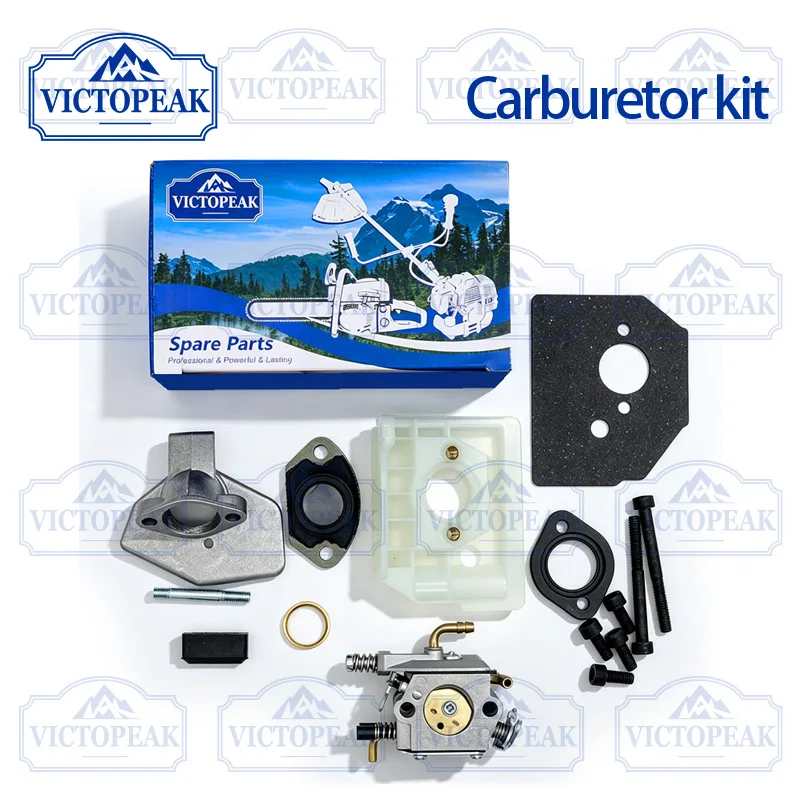 Victopeak Carburetor Kit For 5800 Brush Cutter Grass Trimmer Weed Eater With Primer Bulb Intake Pipe Gasket Accessories