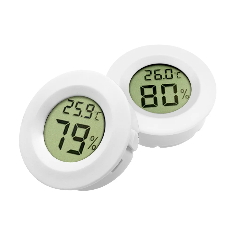 -50~ +70°C Mini Round LCD Digital Thermometer Hygrometer Fridge Freezer Tester Temperature Tester Sensor Humidity Meter Detector