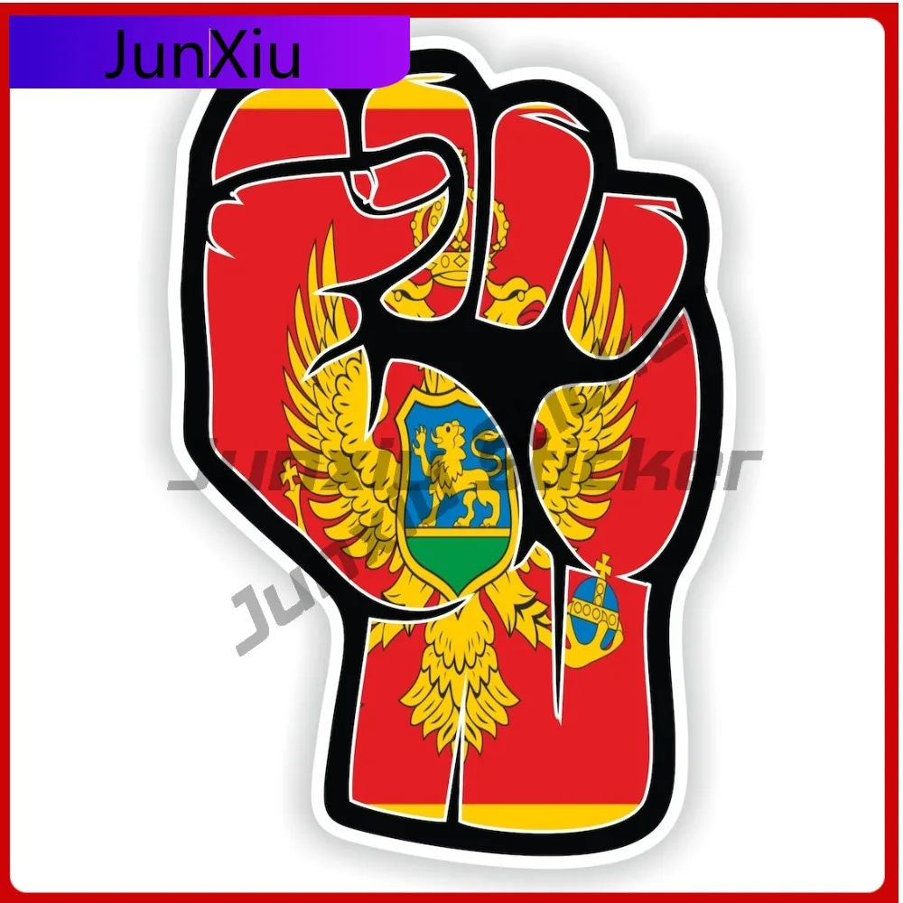 

Montenegro Flag Fist Hand Vinyl Decals Stickers Motorcycle Bumper Moto Suv Window Boat Camping Sticker Custom Vinyl Waterproof