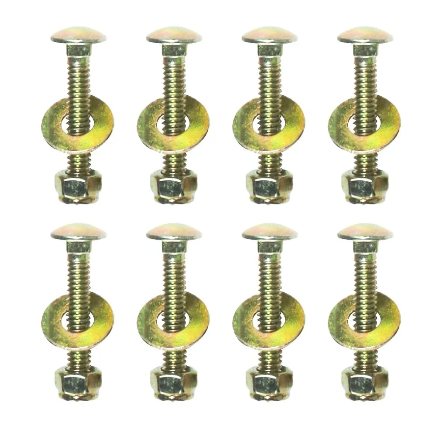 

1 4" x 11 2" Carriage Bolt by Color Galvanization of Square Neck with Nylon Lock nut and Large Size Washer Assortment KitCarbon