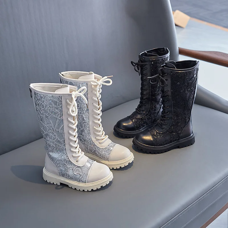 

2025 Children Fashion Boots for Girls Autumn New Korean Style Soft Bottom Anti-slippery Versatile Catwalk Princess Leather Shoes