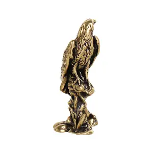 Mini Feng Shui Eagle ornaments, creative resin crafts, Chinese style, pure brass, miniature sculpture, decoration 8 Main Sales Aguia Decoration State - №5