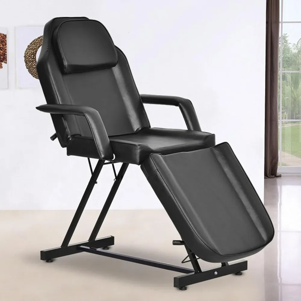 

Professional Massage Bed 3-Section Folding, Adjustable Tattoo Table for Client, 73inch Facial Chair for Esthetician,