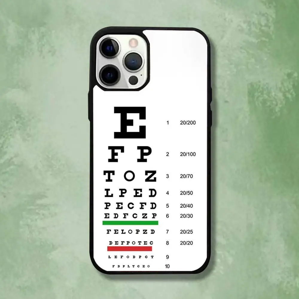 Medical Eye Chart Phone Case For iPhone 16,15,14,13,12,11,Pro,Max,Plus,Mini,SE4,E Magnetic Magsafe Wireless Charging