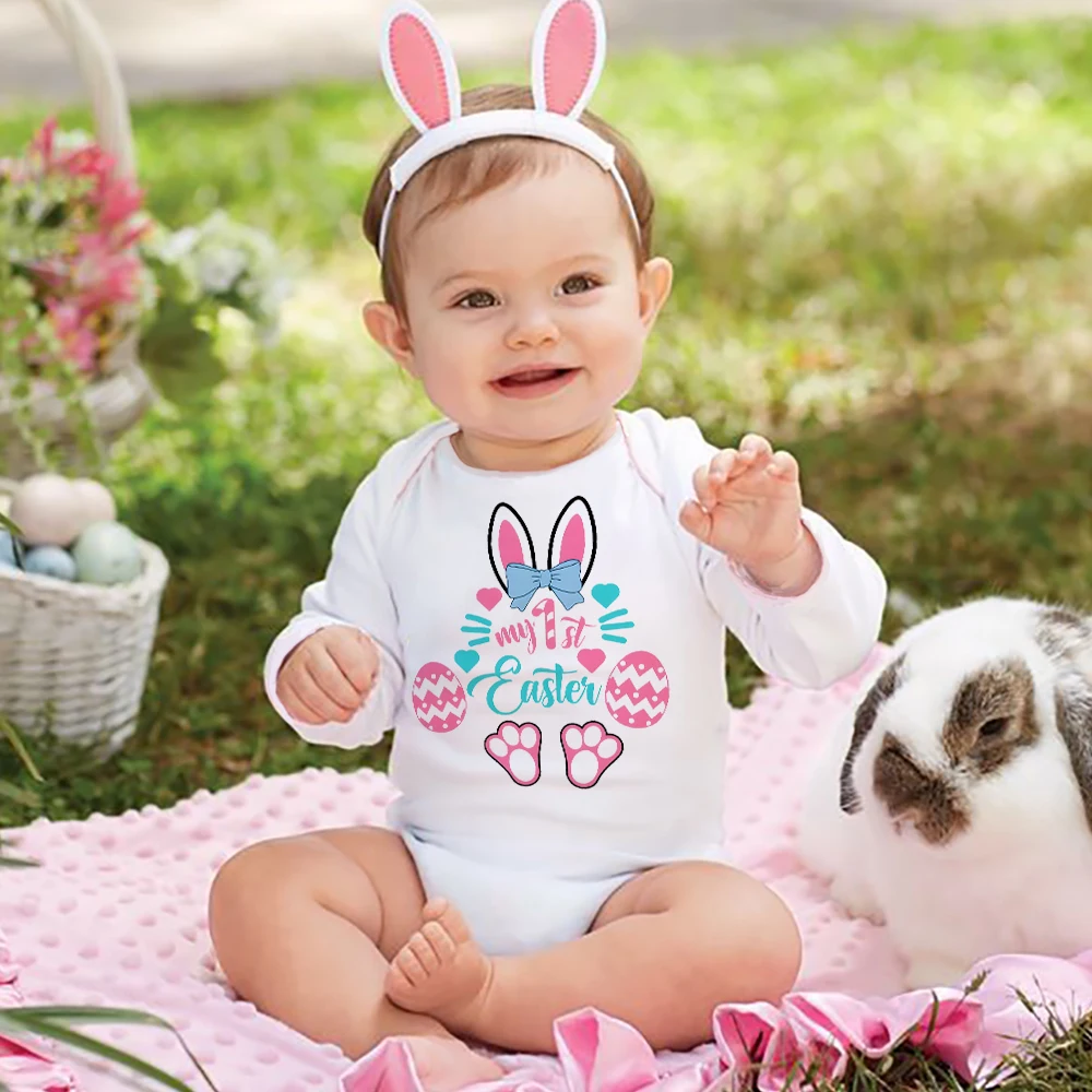 

My First Easter Baby Romper Newborn Holiday Bodysuit Bunny Printed Long Sleeve Clothes Ester Party Boys Girls Outfits Jumpsuit